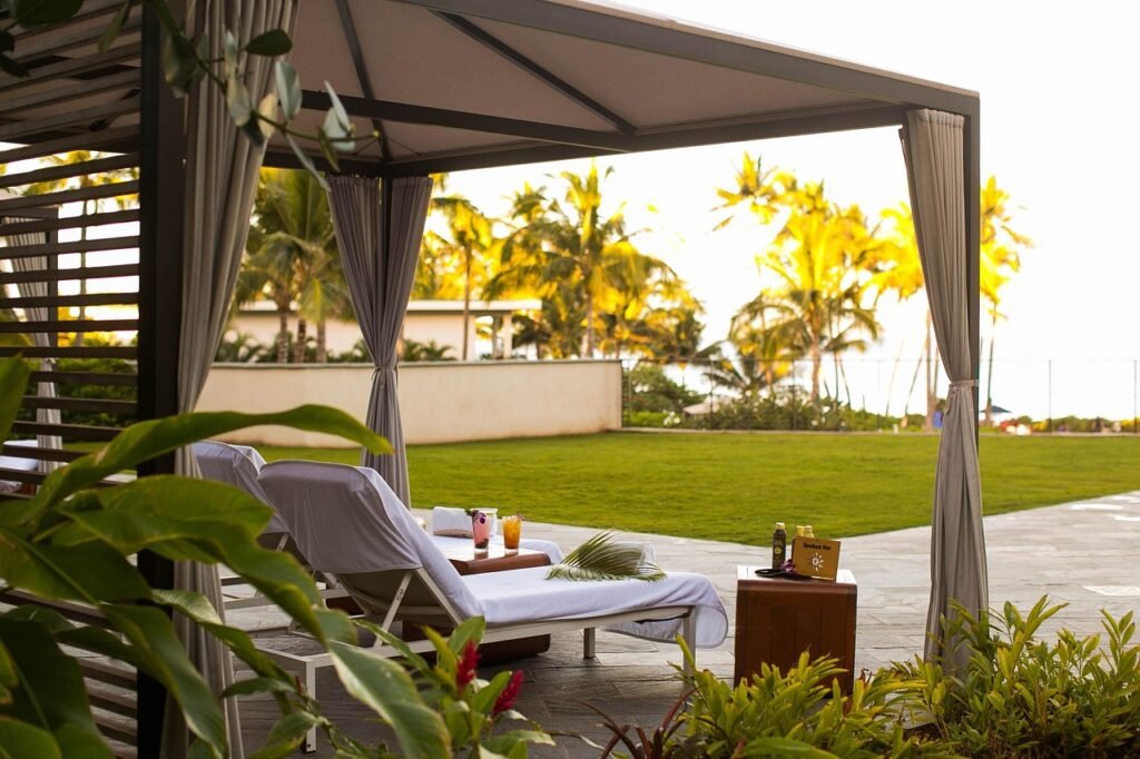 beach, cabana, hawaii, ocean, nature, tropical